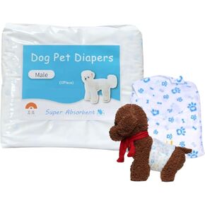 Dog Diapers Male Disposable Dog Wraps Super Absorbent 48 Count Size S (Waist 15"- 18") Ultra Protection Breathable Leakproof| Excitable Urination Marking