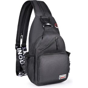 Crossbody Sling Bag for Men & Women Backpack with Earphone Hole Multipurpose Shoulder Bag Daypack for Travel Hiking