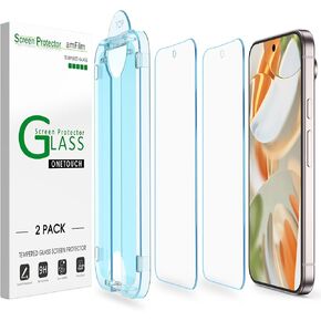 amFilm Auto-Alignment OneTouch for Google Pixel 9 Pro/Pixel 9 [6.3''] Screen Protector, 30 seconds Installation, Bubble Free, Case Friendly, Anti-Scratch [2 Pack]