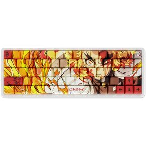 Demon Slayer Kimetsu No Yaiba Kyojuro Rengoku Full Art PBT Dye Sub Keycaps للوحة مفاتيح الألعاب الميكانيكية، مفاتيح Cherry MX، طباعة جانبية مخصصة، دعم ANSI ISO، تصميم أمريكي - مرخص رسميًا