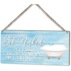 Bathroom Sign Welcome Please Seat Yourself Sign, Wood Hanging Plaque Decor, Home Farmhouse Door Shelf Bathroom Toilet Decor Wooden Sign, Bathroom Decor Wall Art Gift -25