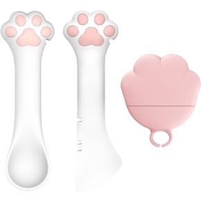 3 Pieces Pet Food Can Supplies Set,Include 1 Pieces of Silicone Pet Can Covers Lids + 1 Pieces of Multifunctional Pet Can Opener + 1 Pieces of Spoons for Pets Dogs Cats Feeding Can (Pink)