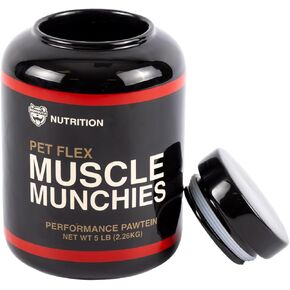 Muscle Munchies Treat Jar for Dogs, Funny Dog Treat Container, Air-Tight Ceramic Jar, 8" x 6"