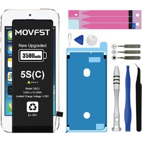 Replacement Battery for iPhone 5S/5C,3500mAh High Capacity Battery Fit for iPhone 5S/5C Model A1453 A1457 A1518 A1528 A1530 A1533 A1456 A1507 A1516 A1529 A1532 with Repair Tool Kits