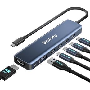 USB C Docking Station Dual Monitor 4K@60Hz HDMI, Laptop Docking Station with 1 HDMI,10G USB A/C,100W PD, 1xUSB C Video Output Port, USB C Hub Multiport Adapter for Windows Laptop