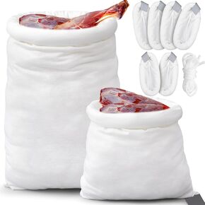 6 Pcs Elk Game Bags 2 Pcs 12 x 28 Inch Small Hunting Meat Bags and 4 Pcs 12 x 48 Inch Big Game Bags with Reflective Strip Reusable Drawstring Hunting Gear for Elk Caribou Moose Deer