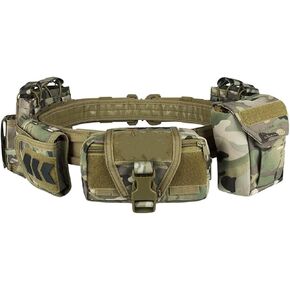 Tactical Battle Belt Quick Release Law Enforcement Belt Duty Belt with Accessories Pouches 7 in 1 Belt for Men