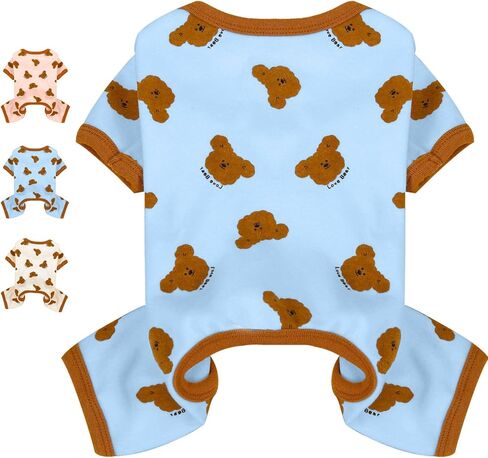 بيجامة للكلاب مقاس صغير، ملابس نيسيي ناعمة قابلة للتمدد، بيجامات للكلاب الصغيرة والقطط، زي فتاة للحيوانات الأليفة، دب لطيف مطبوع عليه ملابس Pjs، ملابس كلب البلدغ الفرنسي تشيهواهوا in Kuwait