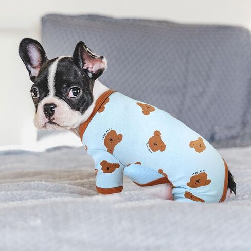 بيجامة للكلاب مقاس صغير، ملابس نيسيي ناعمة قابلة للتمدد، بيجامات للكلاب الصغيرة والقطط، زي فتاة للحيوانات الأليفة، دب لطيف مطبوع عليه ملابس Pjs، ملابس كلب البلدغ الفرنسي تشيهواهوا in Kuwait