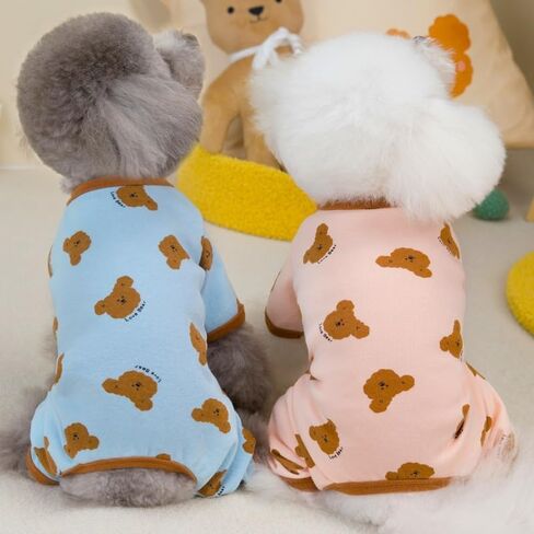 بيجامة للكلاب مقاس صغير، ملابس نيسيي ناعمة قابلة للتمدد، بيجامات للكلاب الصغيرة والقطط، زي فتاة للحيوانات الأليفة، دب لطيف مطبوع عليه ملابس Pjs، ملابس كلب البلدغ الفرنسي تشيهواهوا in Kuwait