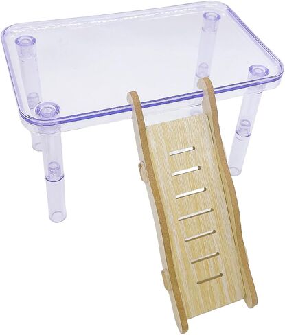 Hamster Platform Acrylic Small Animal Play Activity Resting Stand Climbing Cage Toy with Ladder for Dwarf Syrian Hamsters Gerbils Mice Sugar Glider in Kuwait