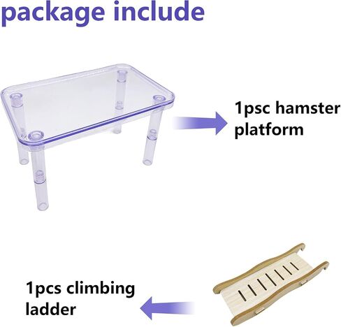 Hamster Platform Acrylic Small Animal Play Activity Resting Stand Climbing Cage Toy with Ladder for Dwarf Syrian Hamsters Gerbils Mice Sugar Glider in Kuwait