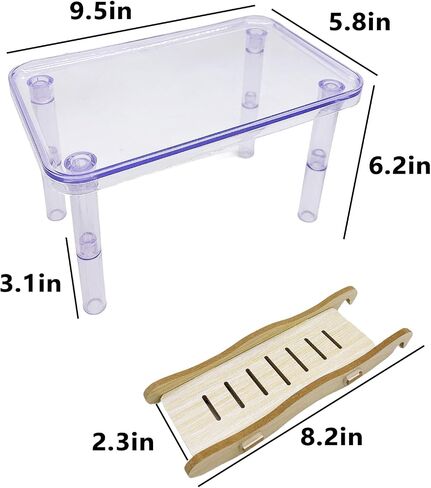 Hamster Platform Acrylic Small Animal Play Activity Resting Stand Climbing Cage Toy with Ladder for Dwarf Syrian Hamsters Gerbils Mice Sugar Glider in Kuwait