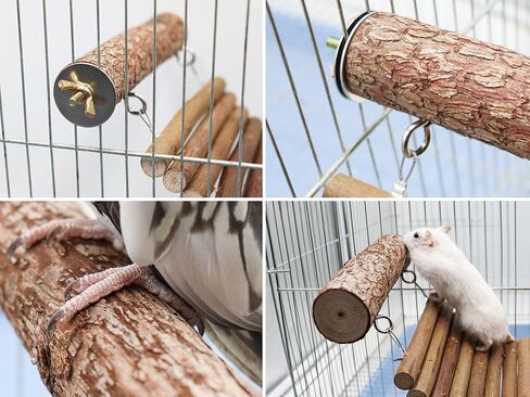 لعبة جسر سلم الفئران، جسر تعليق هامستر من الخشب الطبيعي، لعبة جسر سلم الببغاء، ألعاب تسلق شينشيلا، ملحقات قفص الحيوانات الصغيرة، مناسبة لببغاء الفئران الهامستر خنزير غينيا in Kuwait