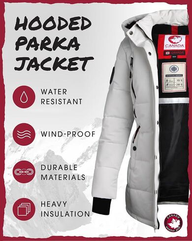 CANADA WEATHER GEAR Womens Winter Coat – Full Length Quilted Puffer Parka – Plus Size Heavyweight Maxi Jacket for Women, S-XL in Kuwait