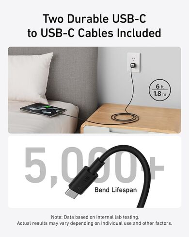شاحن Anker USB C بقدرة 20 وات، شاحن 511 (نانو برو)، شاحن سريع مدمج PIQ 3.0 لهواتف iPhone 16/16 Plus/16 Pro/16 Pro Max، سلسلة 15/14/13، Galaxy، Pixel 4/3، iPad (2) حزمة و2 كابل) in Kuwait