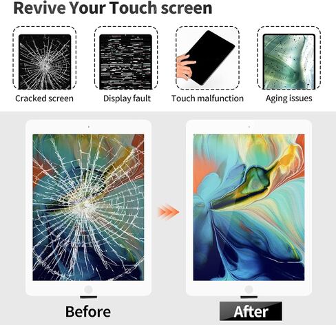استبدال شاشة iPad Air 2 لجهاز iPad Air 2 الجيل الثاني محول رقمي LCD يعمل باللمس لجهاز iPad Air 2 A1566 مجموعة إصلاح شاشة العرض A1567 أبيض in Kuwait