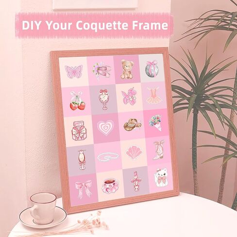 100pcs Coquette Stickers, 100 Styles Pink Asthetic Coquette Stickers for Water Bottle Kindle Laptop Phone Decor in Saudi Arabia