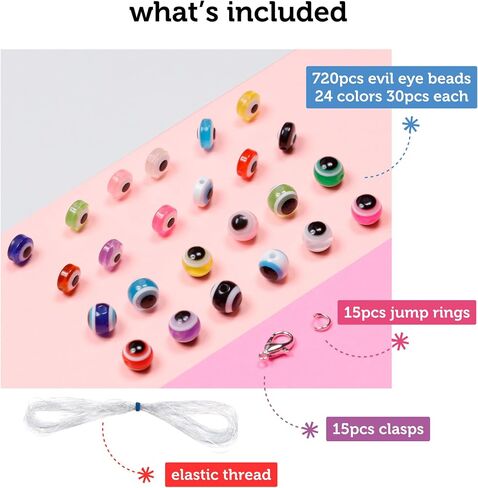 Incraftables Natural Stone Beads 12 Colors 240pcs Set for DIY Jewelry, Necklace & Bracelet Making. Assorted Real Crystal Chakra Bead Kit with Spacer Beads, Elastic String & Organizer for Kids & Adults in Saudi Arabia