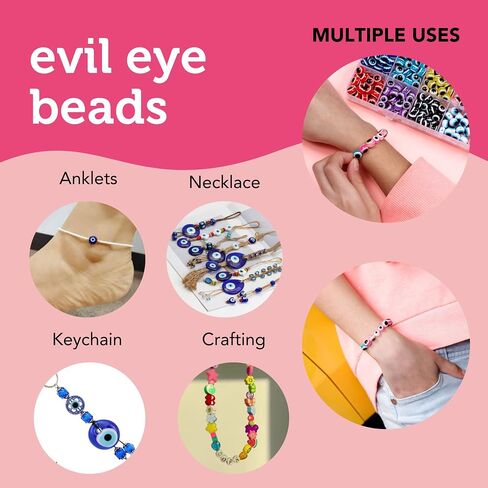Incraftables Natural Stone Beads 12 Colors 240pcs Set for DIY Jewelry, Necklace & Bracelet Making. Assorted Real Crystal Chakra Bead Kit with Spacer Beads, Elastic String & Organizer for Kids & Adults in Saudi Arabia
