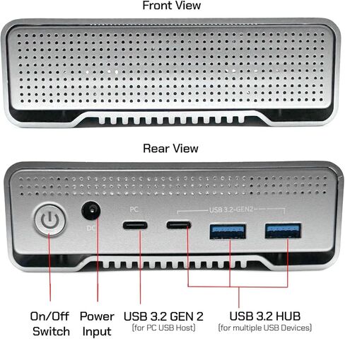 Avolusion PRO-G1 Series 10TB USB 3.2 Gen 2 (10Gbps) USB-C External Hard Drive w/USB HUB for Windows or MacOS Desktop PC/Laptop (Silver) (Renewed) in Saudi Arabia