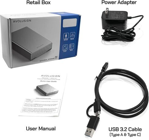 Avolusion PRO-G1 Series 10TB USB 3.2 Gen 2 (10Gbps) USB-C External Hard Drive w/USB HUB for Windows or MacOS Desktop PC/Laptop (Silver) (Renewed) in Saudi Arabia