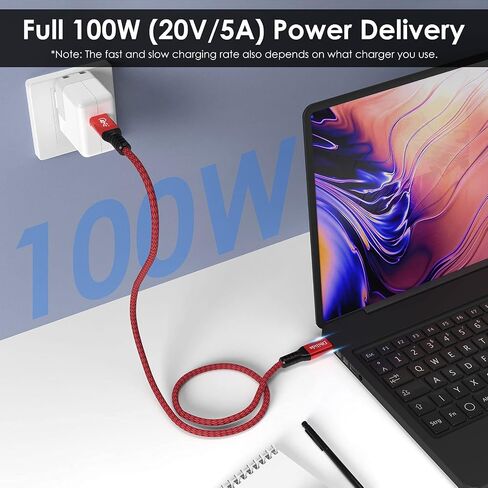USB 4 Cable 1.6ft, 40Gbps Nylon Braided USB C Cable Supports [8K@60Hz, 5K/4K@60Hz], 5A 100W Charging Compatible with Thunderbolt 4/3, MacBook, eGpu, Docking, Hub, SSD in Saudi Arabia