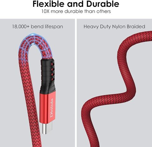 USB 4 Cable 1.6ft, 40Gbps Nylon Braided USB C Cable Supports [8K@60Hz, 5K/4K@60Hz], 5A 100W Charging Compatible with Thunderbolt 4/3, MacBook, eGpu, Docking, Hub, SSD in Saudi Arabia