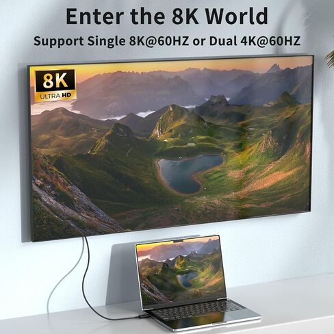 كابل USB 4 8K بطول 0.5 متر/1.64 قدم 40 جيجابت في الثانية، شحن 240 وات، كابل USB4/كابل عرض USB C PD 3.1، متوافق مع Thunderbolt 4، iPhone 15 Pro Max، MacBook، XPS، Surface Pro (0.5M/1.65FT) in Kuwait