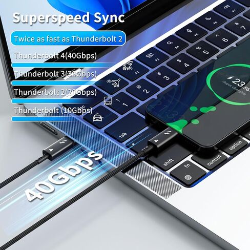 كابل USB 4 8K بطول 0.5 متر/1.64 قدم 40 جيجابت في الثانية، شحن 240 وات، كابل USB4/كابل عرض USB C PD 3.1، متوافق مع Thunderbolt 4، iPhone 15 Pro Max، MacBook، XPS، Surface Pro (0.5M/1.65FT) in Kuwait