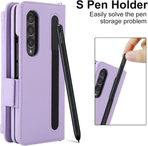 حافظة هاتف Asuwish لهاتف Samsung Galaxy Z Fold 4 5G 2022 مع غطاء خلوي بمحفظة RFID وحامل بطاقة الائتمان وفتحة كتف وحزام كروس وحامل من مادة TPU ZFold4 Z4 Fold4 4Z ZFold45G للنساء والرجال والفتيات باللون الأسود in Saudi Arabia