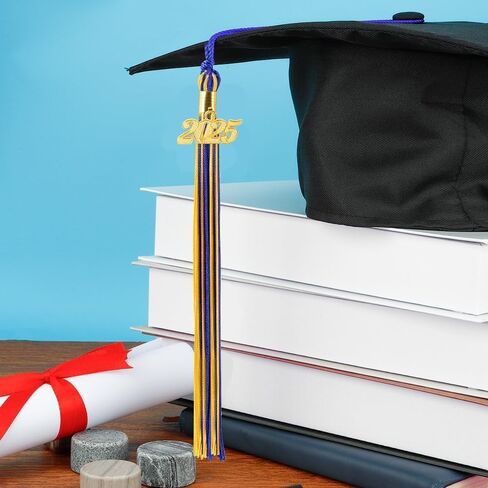 Graduation Tassel 2025, Graduation Cap Tassel, 2025 Tassels for Graduation Cap 2025 Graduation Hat Decoration Tassel with The 2025 Year Gold Charm for Graduate Ceremonies Accessories Blue White in Kuwait