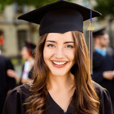Graduation Tassel 2025, Graduation Cap Tassel, 2025 Tassels for Graduation Cap 2025 Graduation Hat Decoration Tassel with The 2025 Year Gold Charm for Graduate Ceremonies Accessories Blue White in Kuwait