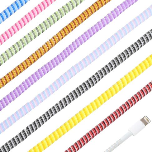 10Pcs Spiral Cable Protector 1.4m/4.59ft Color Chargers Cable Protector Cord Protectors from Pets No Chew Dust-Proof Cord Protector for Home, Office and Travel in Saudi Arabia