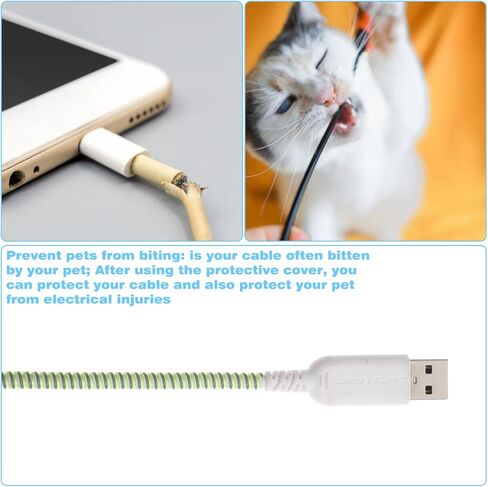 10Pcs Spiral Cable Protector 1.4m/4.59ft Color Chargers Cable Protector Cord Protectors from Pets No Chew Dust-Proof Cord Protector for Home, Office and Travel in Saudi Arabia