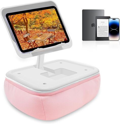 حامل وسادة كيندل من سي جي بي إي، حامل كيندل للقراءة في السرير، حامل تابلت قابل للتعديل وسادة وسادة ناعمة للقراءة في السرير والأريكة والأريكة - رمادي in Kuwait