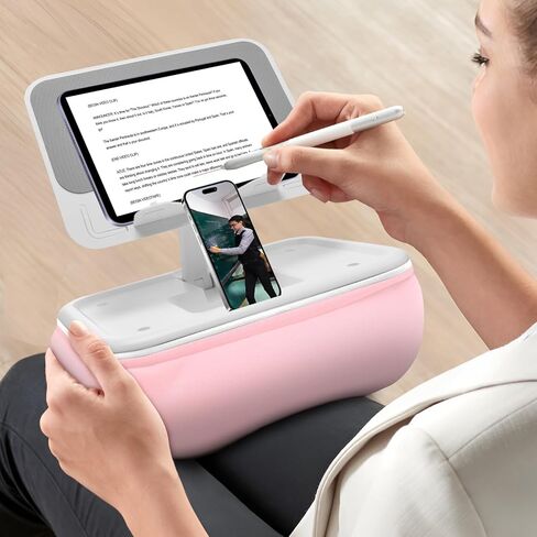 حامل وسادة كيندل من سي جي بي إي، حامل كيندل للقراءة في السرير، حامل تابلت قابل للتعديل وسادة وسادة ناعمة للقراءة في السرير والأريكة والأريكة - رمادي in Kuwait