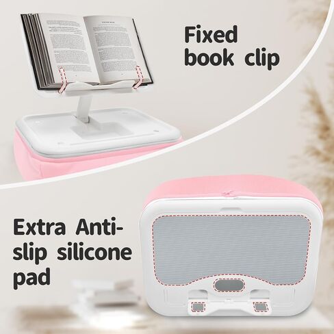 حامل وسادة كيندل من سي جي بي إي، حامل كيندل للقراءة في السرير، حامل تابلت قابل للتعديل وسادة وسادة ناعمة للقراءة في السرير والأريكة والأريكة - رمادي in Kuwait