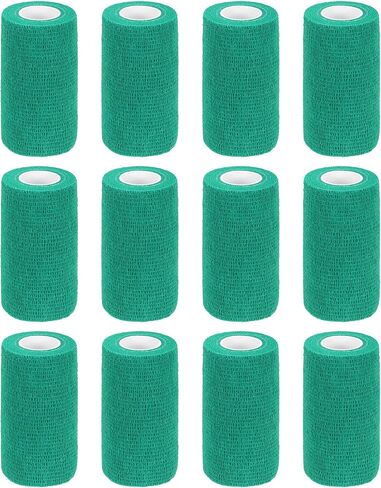 MECCANIXITY 12 Pack Elastic Cohesive Bandage Wrap 4 Inch x 5 Yards Breathable Self Adhesive Athletic Tape Roll White for Sports Wrist Ankle Support in Saudi Arabia