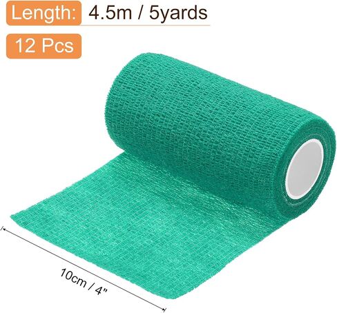 MECCANIXITY 12 Pack Elastic Cohesive Bandage Wrap 4 Inch x 5 Yards Breathable Self Adhesive Athletic Tape Roll White for Sports Wrist Ankle Support in Saudi Arabia