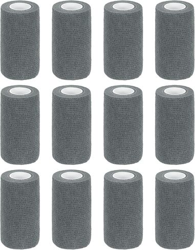 MECCANIXITY 12 Pack Elastic Cohesive Bandage Wrap 4 Inch x 5 Yards Breathable Self Adhesive Athletic Tape Roll White for Sports Wrist Ankle Support in Saudi Arabia