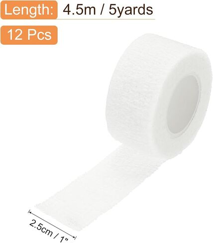 MECCANIXITY 12 Pack Elastic Cohesive Bandage Wrap 4 Inch x 5 Yards Breathable Self Adhesive Athletic Tape Roll White for Sports Wrist Ankle Support in Saudi Arabia