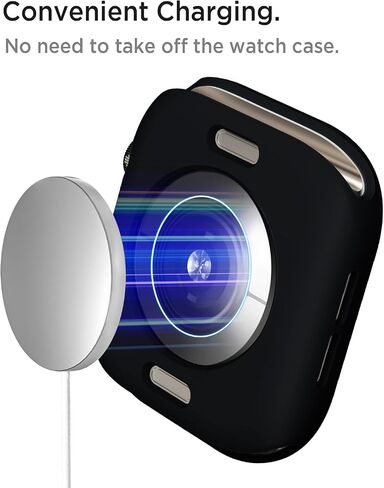 حافظة Miimall ناعمة من مادة TPU متوافقة مع Apple Watch Series 10 مقاس 46 مم، حافظة خفيفة الوزن ونحيفة وغطاء حماية شامل لساعة iWatch مقاس 46 مم، أسود in Saudi Arabia