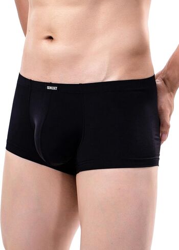 IKINGSKY Men's Silky Boxer Briefs Soft Bulge Shorts Underwear Sexy Low Rise Trunk Under Panties for Men in Kuwait