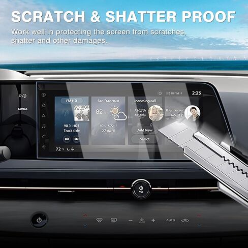 واقي شاشة Karltys 2023 2024 2025 Ariya لنيسان Ariya 2023 2024 2025 شاشة Navi & Dash مقاس 12.3 بوصة، واقي شاشة لمس نانو لملحقات Ariya HD مضاد للوهج ومضاد للخدش in Kuwait