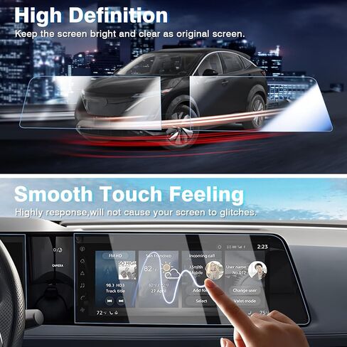واقي شاشة Karltys 2023 2024 2025 Ariya لنيسان Ariya 2023 2024 2025 شاشة Navi & Dash مقاس 12.3 بوصة، واقي شاشة لمس نانو لملحقات Ariya HD مضاد للوهج ومضاد للخدش in Kuwait