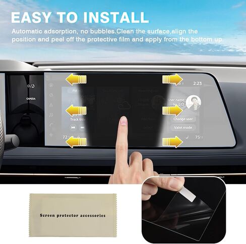 واقي شاشة Karltys 2023 2024 2025 Ariya لنيسان Ariya 2023 2024 2025 شاشة Navi & Dash مقاس 12.3 بوصة، واقي شاشة لمس نانو لملحقات Ariya HD مضاد للوهج ومضاد للخدش in Kuwait