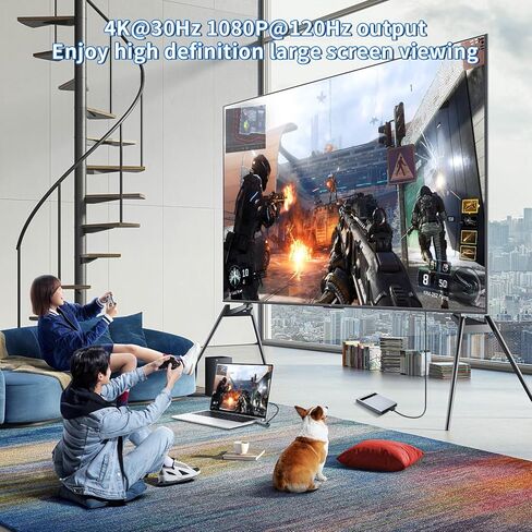 جهاز إرسال واستقبال HDMI لاسلكي من PeakDo 4K@30 هرتز، 0 HDMI لاسلكي مع بطارية، مجموعة HDMI لاسلكية 60 جيجا هرتز 100 قدم لبث الفيديو إلى الشاشة، والتلفزيون، ونظارات AR من PS5/4، وXbox، والتبديل، والكمبيوتر المحمول، والكمبيوتر الشخصي in Kuwait
