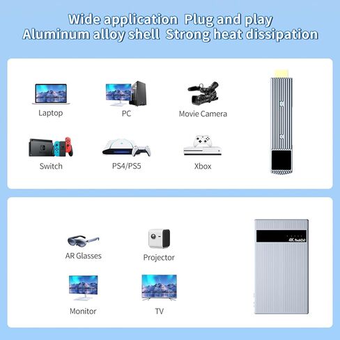 جهاز إرسال واستقبال HDMI لاسلكي من PeakDo 4K@30 هرتز، 0 HDMI لاسلكي مع بطارية، مجموعة HDMI لاسلكية 60 جيجا هرتز 100 قدم لبث الفيديو إلى الشاشة، والتلفزيون، ونظارات AR من PS5/4، وXbox، والتبديل، والكمبيوتر المحمول، والكمبيوتر الشخصي in Kuwait