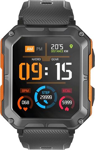 The Indestructible Smartwatch - IP68 Waterproof Outdoor Rugged Android Smart Watch - Features Bluetooth Calling, Heart Rate, and Sleep Monitoring - Compatible with Android and iOS (Black) in Saudi Arabia